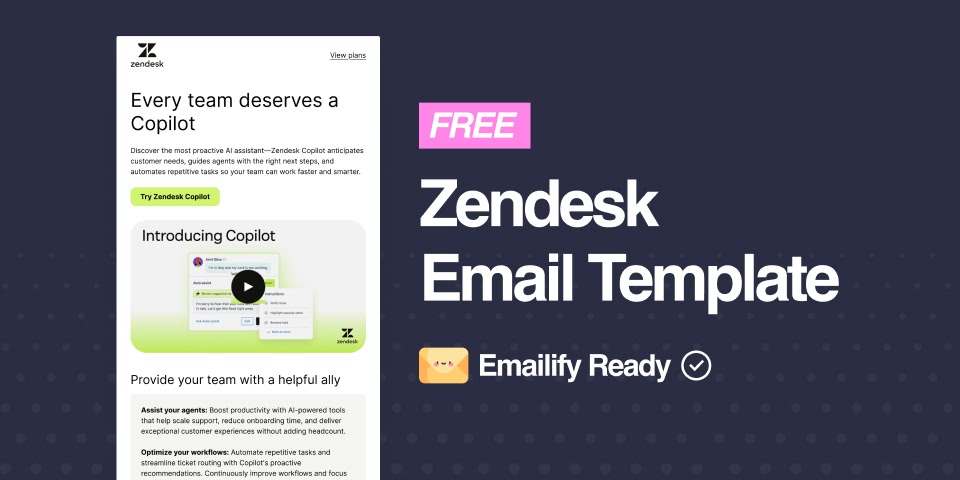 Zendesk (Free Figma Email Template)
